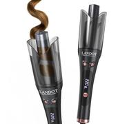LANDOT Arricciacapelli Automatico Professionale 25mm - Look Mossi Facili, Anti-Scaldatura, 8 Temperature 150-220°C per Tutti i Capelli, Multi-Voltaggio, Nero