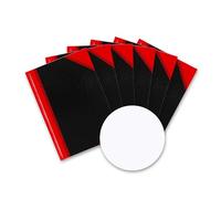 Landre 100302832 China - Brogliaccio DIN A6, a quadretti, carta fine senza pasta di legno 60 g/m², 96 fogli, 6 pezzi, colore: Nero/Rosso