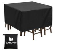 Landrip Copertura per Mobili da Giardino, 420D Oxford Copertura da Tavolo Impermeabile Quadrato Copri per Tavolo da Esterno, 150x150x70cm