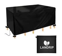 Landrip Copertura per Tavolo, Copertura per Mobili da Esterno 420D Oxford Telo Copri per Mobili Giardino Impermeabile Telo Tavolo, Rettangolare (213x132x72CM)