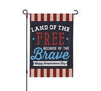 Lands Of The Free Why Of The Brave Flag, Lands Of The Free Why Of The Brave Bandiere da Giardino Novità Bandiera da Giardino 12x18 Banner Decorativo su Doppia Faccia per Giardino di Casa, Patio e Cort