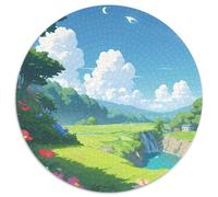 Landscape 1000 Pieces Jigsaws Stress Reliever Difficult Challenge for Adults Kids Unique Challenge Games Hermoso Round Home Decor Gifts And Gifts 1000pcs (67.5x67.5cm)