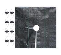 Landscape Cloth, Grass Blocker Fabric, Erosion Control Cover, Includes Ground Nails, Breathable Barrier for Artificial Turf Gravel Paths Vegetable Beds Hillsides Patio Use