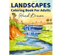 Landscape Coloring Book for Adults: 50 Hand-Drawn Pages of Serene Nature for Stress Relief and Relaxation