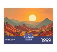 Landscape of Rolling Hills 1000 Pezzi Cartone Robusto Puzzle Desert Landscape at Golden Hour Antistress Gioco Per Famiglie Puzzle Per Adulti E Bambini 52x38cm/1000pcs