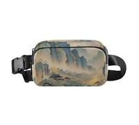 Landscape Poetry, borsa a tracolla alla moda per donne e uomini, multiuso, borsa a tracolla per passaporto, con tracolla regolabile, per viaggi, corsa, escursionismo, Poesia del paesaggio, Taglia