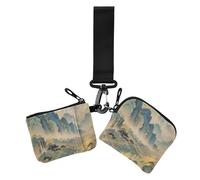 Landscape Poetry - Portamonete da donna, sottile, portatile, con portachiavi, portamonete, con cerniera, per uso quotidiano, 2 pezzi, Poesia del paesaggio, 1 size, Casual