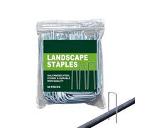 Landscape Stakes | Efficient Soil Entry | 4x0.22x10cm | Hot-Dip Galvanized Landscape Sta-ples | Garden Stakes Landscaping | Anti-Bending Design | For Lawn Backyard Fence