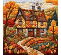 Landscape Stamped Cross Stitch Kits for Beginners, DIY Scenery Cross Stitch Patterns Kits for Adults,Landscape Full 11CT DIY Embroidery Needlepoint Starter Kit for Home Decor 17.55x17.55in