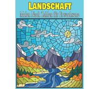 Landschaft Malen Nach Zahlen für Erwachsene: Großformatiges Schmetterlinge und Blumen Malbuch für Erwachsene