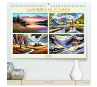 Landschaften im Jahreskreis (hochwertiger Premium Wandkalender 2026 DIN A2 quer), Kunstdruck in Hochglanz: Wanderung durch das ganze Jahr