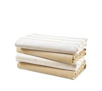 LANE LINEN Set di 4 strofinacci da cucina in cotone assorbente, 45,7 x 71,1 cm, ad asciugatura rapida, per cucina, marrone chiaro