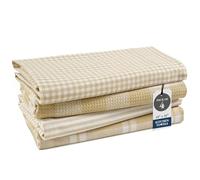 LANE LINEN Set di 4 strofinacci da cucina in cotone, assorbenti, ad asciugatura rapida, di alta qualità, 45,7 x 71,1 cm, beige