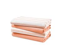 LANE LINEN Set di 4 strofinacci da cucina in cotone per asciugare i piatti, 45,7 x 71,1 cm, assorbenti, ad asciugatura rapida, colore corallo