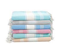 LANE LINEN Set di 6 teli mare turchi da donna, prelavati, anti-restringimento, anti-sabbia, ad asciugatura rapida, leggeri e morbidi, 99,1 x 180,3 cm, spiaggia vintage