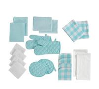 LANE LINEN Set di asciugamani da cucina e strofinacci, set di 20 strofinacci da cucina, guanti da forno resistenti al calore a 350 gradi e presina, strofinacci riutilizzabili e assorbenti per lavare i