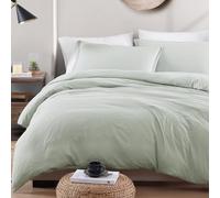 LANE LINEN Set di biancheria da letto matrimoniale, 4 pezzi, copripiumino in microfibra prelavata, lenzuolo con angoli e federa, accogliente e resistente (minerale)