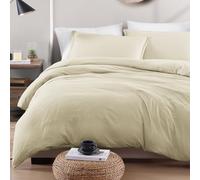 LANE LINEN Set di biancheria da letto super king size, 4 pezzi, copripiumino in microfibra prelavata, lenzuolo con angoli e federa, comodo e resistente (lino)