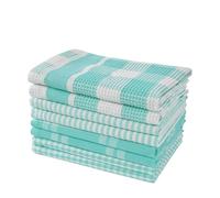 LANE LINEN Strofinacci da cucina in 100% cotone, ultra morbidi, assorbenti, ad asciugatura rapida, set di strofinacci da cucina, 33 x 33 cm, confezione da 8 pezzi, colore: verde acqua