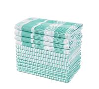 LANE LINEN Strofinacci da cucina in 100% cotone, ultra morbidi, assorbenti, ad asciugatura rapida, set di strofinacci da cucina, 33 x 33 cm, confezione da 12 pezzi, colore: verde acqua