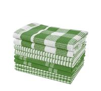 LANE LINEN Strofinacci da cucina in 100% cotone, ultra morbidi, assorbenti, ad asciugatura rapida, set di strofinacci da cucina, 33 x 33 cm, confezione da 8 pezzi, verde oliva