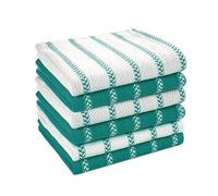 LANE LINEN Strofinacci da cucina in 100% cotone, ultra morbidi, assorbenti, ad asciugatura rapida, set di strofinacci a spina di pesce, 30,5 x 30,5 cm, confezione da 6, colore: blu pavone