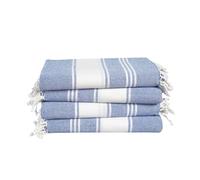 LANE LINEN Telo mare in 100% cotone, con borsa, 4 pezzi, grandi dimensioni, 99 x 180 cm, assorbente per piscina, extra large, ad asciugatura rapida, asciugamano da viaggio per sabbia, colore blu