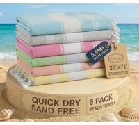 LANE LINEN Telo mare in 100% cotone con borsa da spiaggia, 2 teli mare oversize, 90 x 71 ', telo da piscina, telo mare assorbente extra large, asciugamano da sabbia ad asciugatura rapida, asciugamano