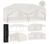Laneetal Gazebo Esterno 3x6 M, Pergola da Giardino Con 6 Pareti Laterali, Gazebo Pieghevole Pop-up, Tendone per Campeggio, Feste, Spiaggia, Esterni, con Borsa per il Trasporto, Beige