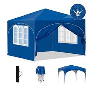Laneetal Gazebo Pieghevole Pop-up 3x3 M, Pergola da Giardino, Tendone con Pareti Laterali, Gazebo per Campeggio, Feste, Spiaggia, Esterni, con Borsa per il Trasporto, Blu