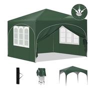 Laneetal Gazebo Pieghevole Pop-up 3x3 M, Pergola da Giardino, Tendone con Pareti Laterali, Gazebo per Campeggio, Feste, Spiaggia, Esterni, con Borsa per il Trasporto, Verde