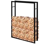 Laneetal Legnaia per Esterno e Interno, Portalegna da Interno 150x100x25cm, Porta Legna Accanto al Camino, Scaffale in Metallo per Legna da Ardere, Nero