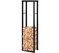 Laneetal Legnaia per Esterno e Interno, Portalegna da Interno 150x40x25cm, Porta Legna Accanto al Camino, Scaffale in Metallo per Legna da Ardere, Nero