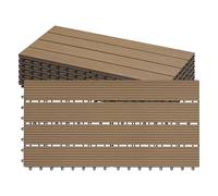 Laneetal Set di 6 Pavimento per Esterno, Pavimento WPC Incastro, per Giardino, Patio, Terrazza, Balcone, Pavimentazione Esterna 30x60 cm, Marrone Chiaro