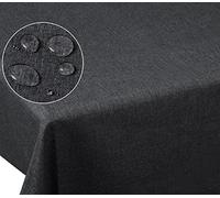 Laneetal Tovaglia Rettangolare, Tovaglia Rettangolare Antimacchia, Tessuto Idrorepellente e Resistente, Effetto Lino, Tovaglia Decorativa per Interni ed Esterni, 135x180 cm, Grigio
