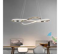 Lanekd Lampada a Sospensione Lampada da Tavolo da Pranzo Oro Rosa Lampadario LED Dimmerabile Con Telecomando 46W Soggiorno Lampada Moderna Regolabile Altezza Ufficio Cucina Lampadari
