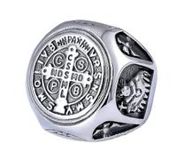 L'anello,， Amuleto cattolico di protezione dai demoni, gioiello religioso gotico medievale(Silver,O)
