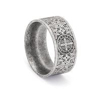 L'anello,， Amuleto di protezione cristiana, fascia larga 10 mm, gioielli religiosi retrò(W)