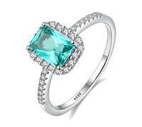 L'anello,， Anello di fidanzamento con diamanti e pietra preziosa smeraldo al 100%