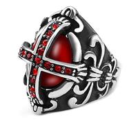 L'anello,， Gioielli gotici punk in acciaio inossidabile for uomo e donna - Anello unisex con teschio finitura anticata(W)