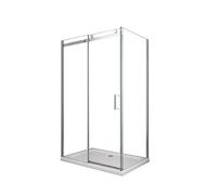 Laneri Box Doccia Angolare Reversibile Lusso Parete Fissa e Porta Scorrevole Vetro 8 mm H.190 (80 (77-79,5) x 140 (137,5-139)