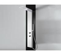 LANERI Pannello Doccia Slim Idromassaggio in Acciaio,3 Vie con Getti Massaggianti, Soffione Slim e Doccetta, Design Moderno (Cromo Lucido)