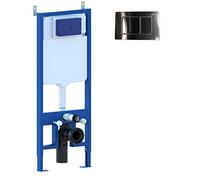 Laneri Tecno-struttura telaio e Cassetta per wc Vaso sospeso Completo Di placca Di Comando Acciaio Inox Doppio pulsante inclusa