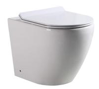 LANERI WC A TERRA Bent Rim - Vaso Rimless - Senza Brida - FILO PARETE Design Tondo - Coprivaso Soft-Close (Bianco Lucido)