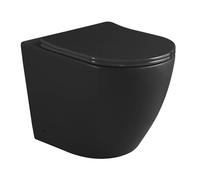 LANERI WC A TERRA Bent Rim - Vaso Rimless - Senza Brida - FILO PARETE Design Tondo - Coprivaso Soft-Close (Nero Opaco)