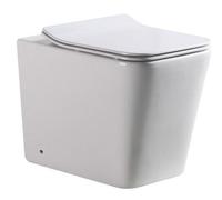 LANERI WC A TERRA Edge Rim - Vaso Rimless - Senza Brida Bianco Lucido FILO PARETE design squadrato - Coprivaso Soft-Close