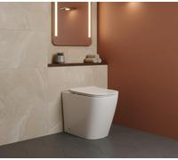 LANERI WC A TERRA Serie Moon - Vaso Rimless - Senza brida -Bianco Lucido FILO PARETE - senza brida - Coprivaso Soft-Close