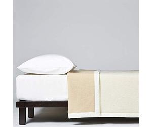 LANEROSSI Coperta Letto Matrimoniale Maxi Agata Plus, Coperta in 100% Lana Vergine, 230x270 cm, Bianco/Beige