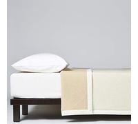 LANEROSSI Coperta Letto Singolo Agata Plus, Coperta in 100% Lana Vergine, 210x160 cm, Bianco/Beige