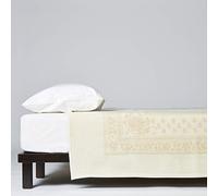 LANEROSSI Coperta Matrimoniale Maxi Provenzale, 100% Lana Vergine, 230x270 cm, Bianco/Beige